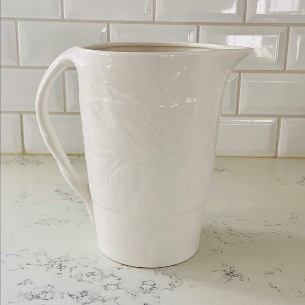 10 Strawberry Street white leaf texture pitcher - Picture 6 of 14